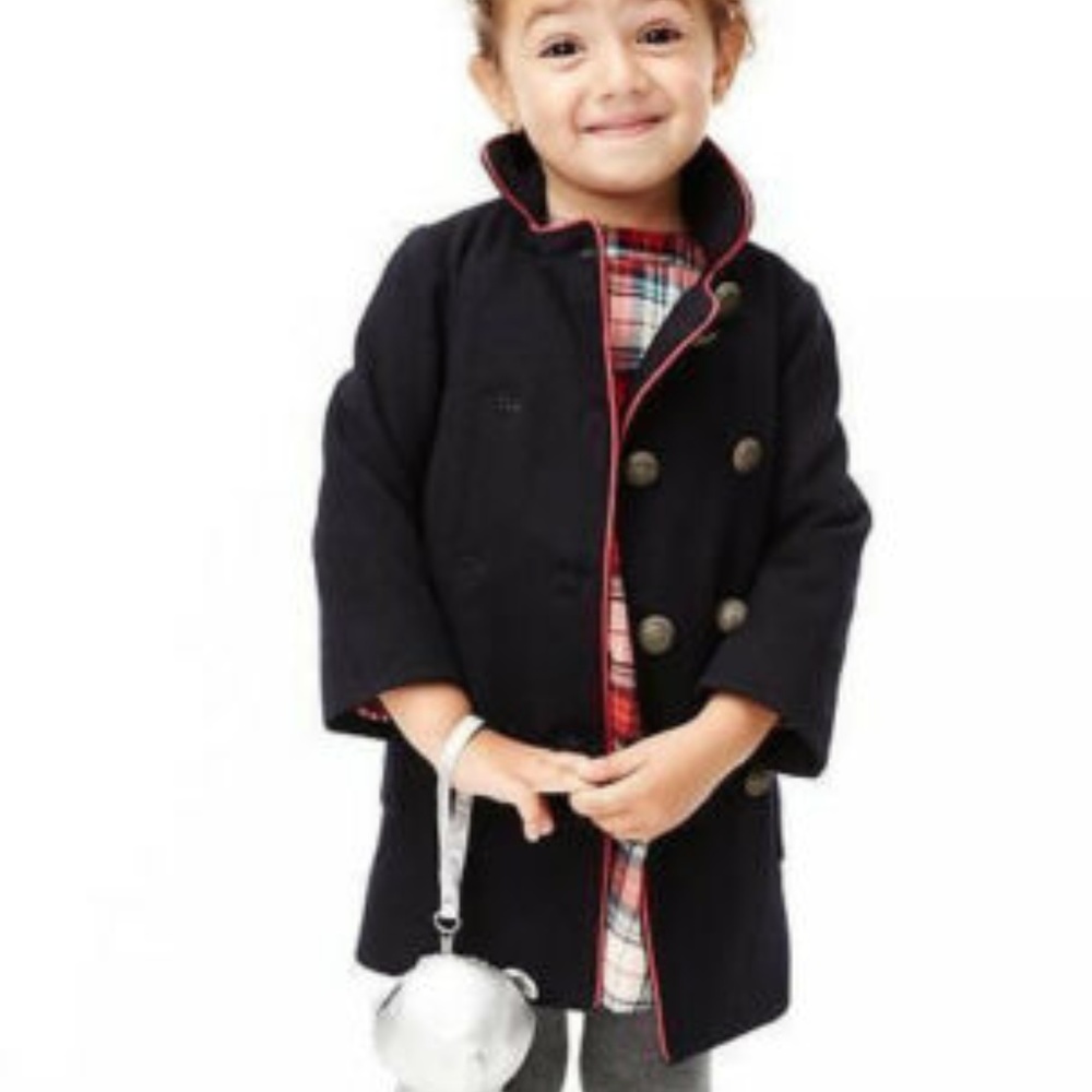 baby Gap Peacoat Navy Blue Wool Holiday Coat 5
